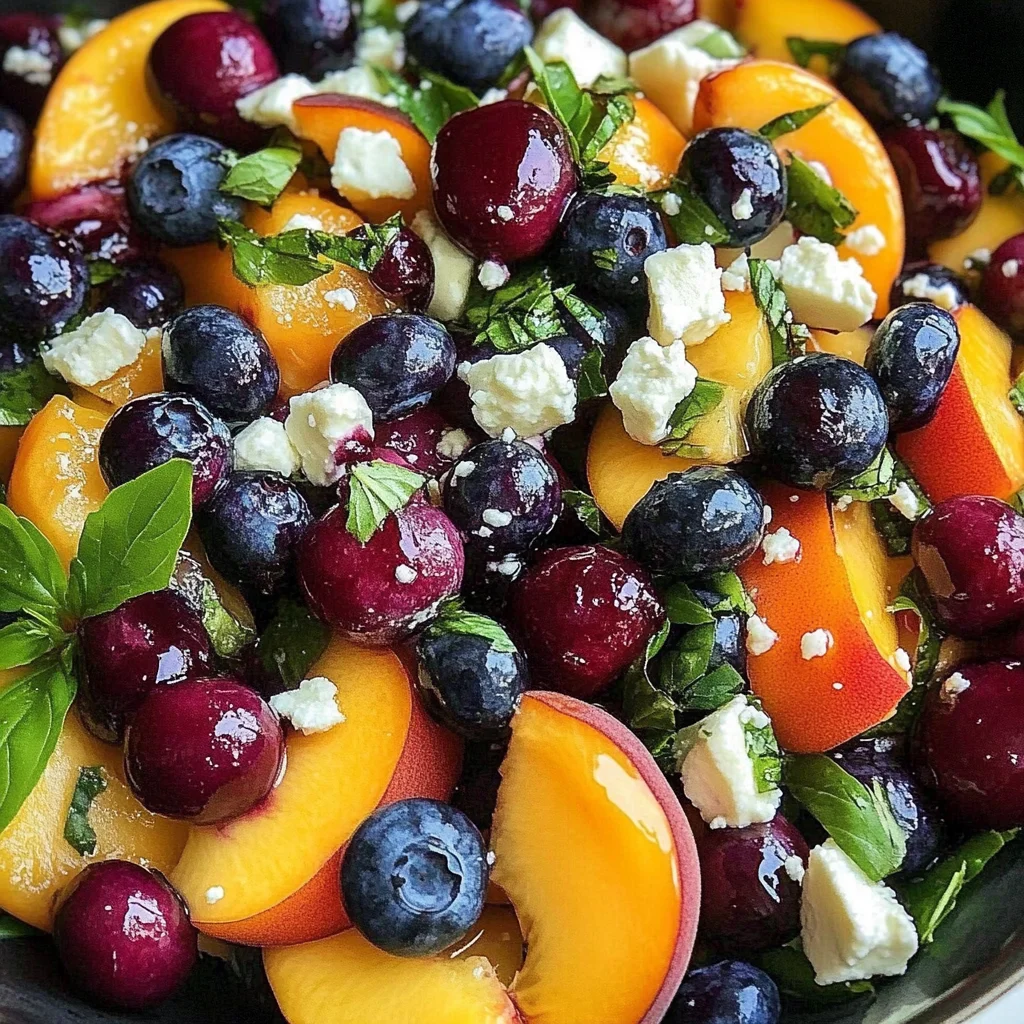 Blueberry Peach Feta Salad