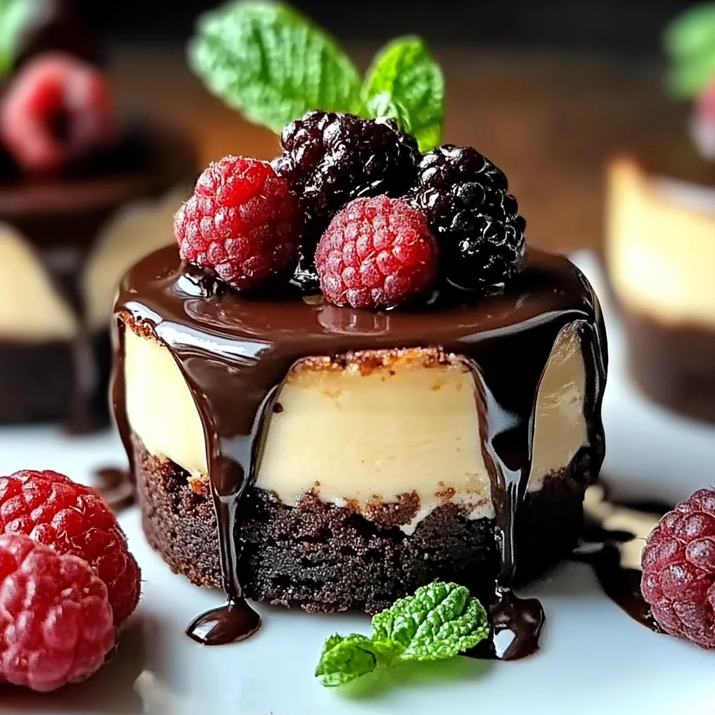 Brownie Bottom Mini Cheesecakes