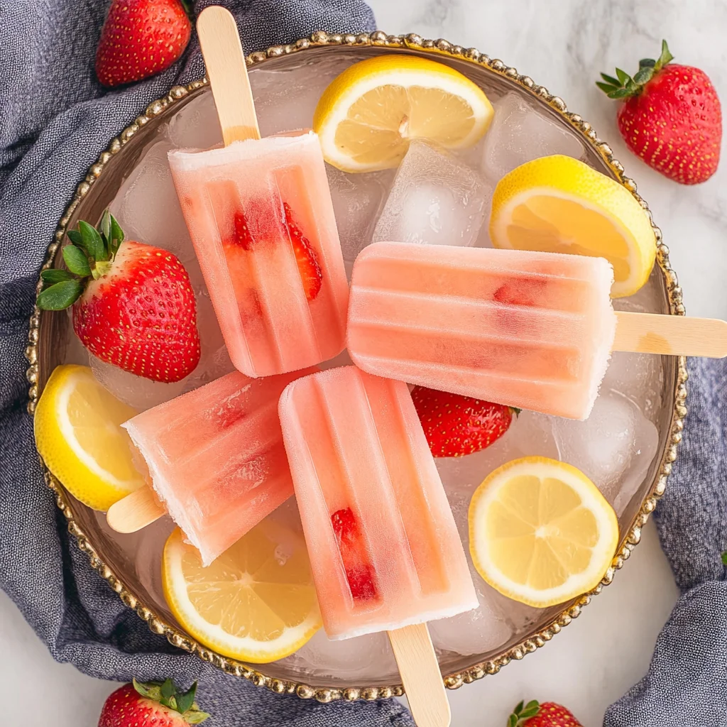 Strawberry Lemonade Popsicles