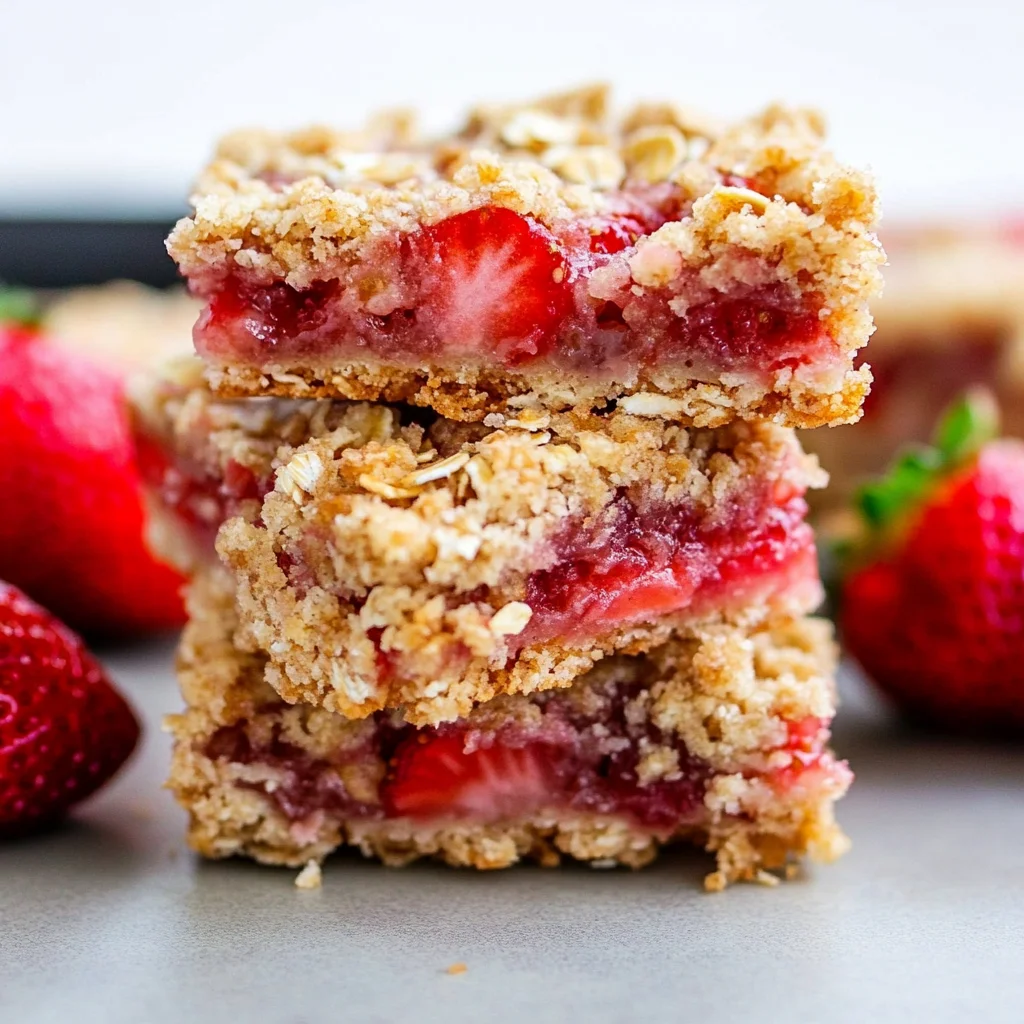 Strawberry Oatmeal Crumble Bars