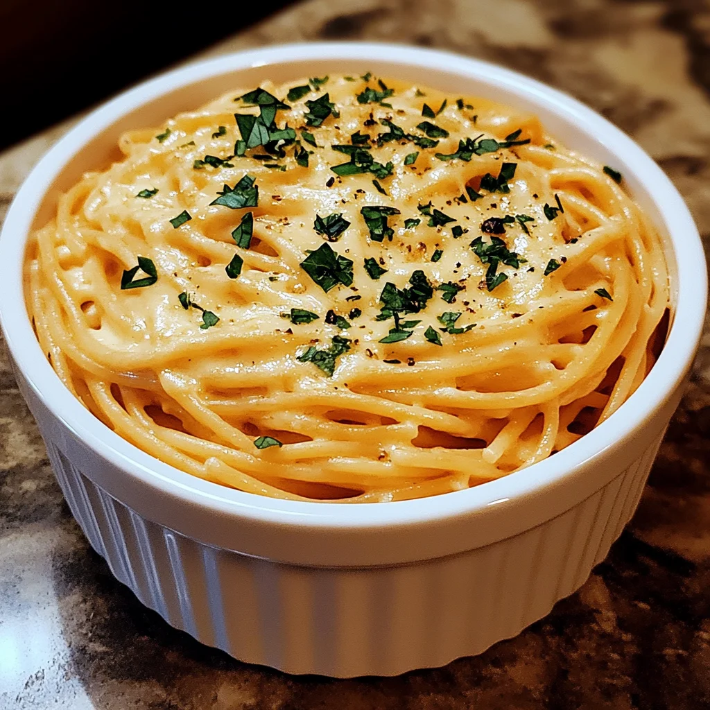 cheesy garlic parmesan spaghetti with cream cheese