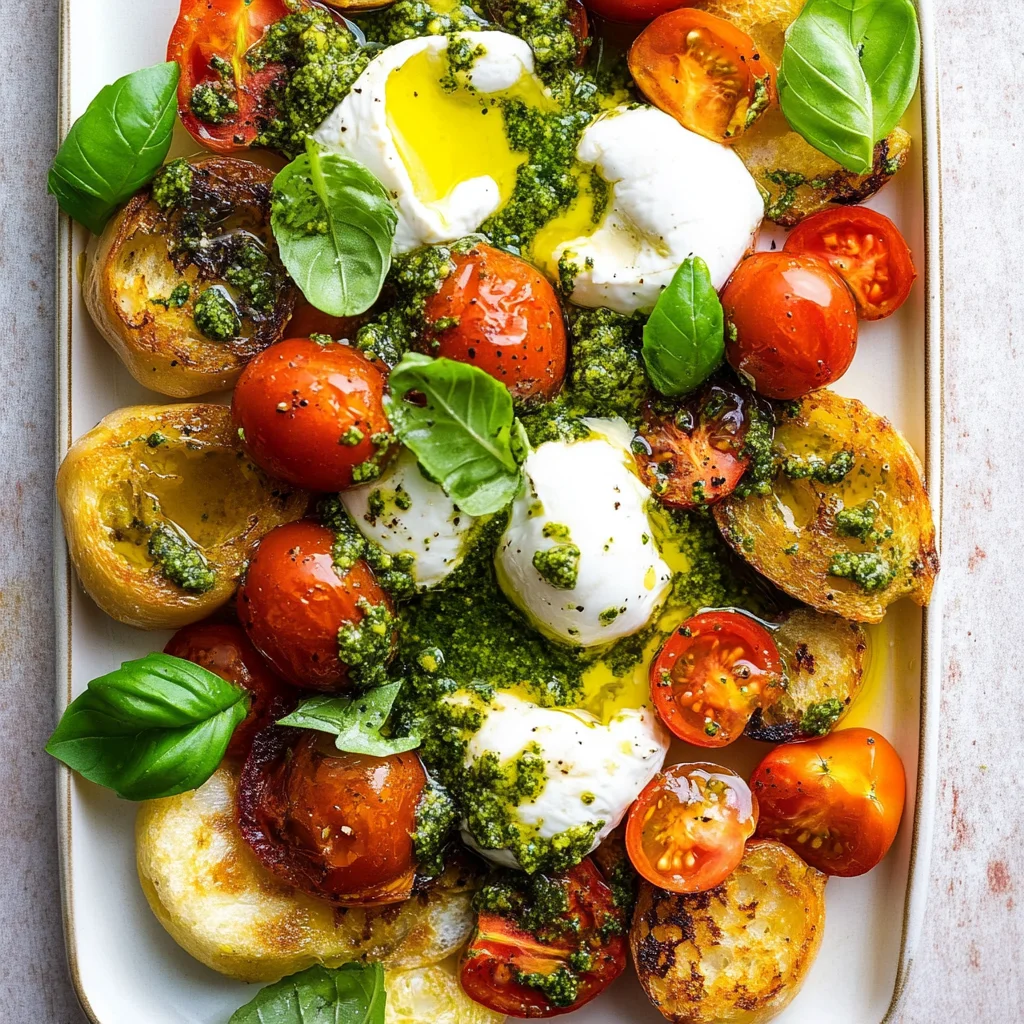 Burrata with Tomatoes & Pesto