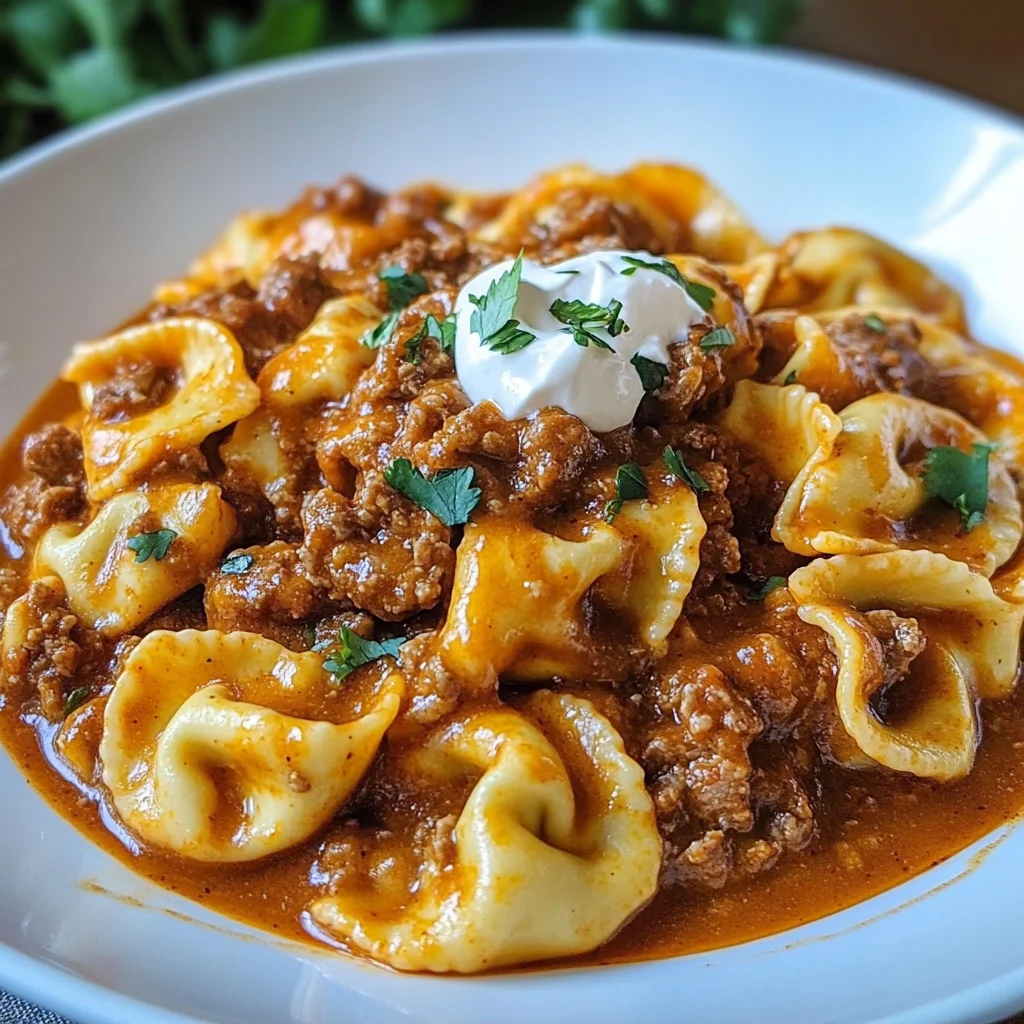 Cheesy Beef Enchilada Tortellini