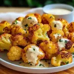 Crispy Baked Cauliflower Bites with Garlic Sauce