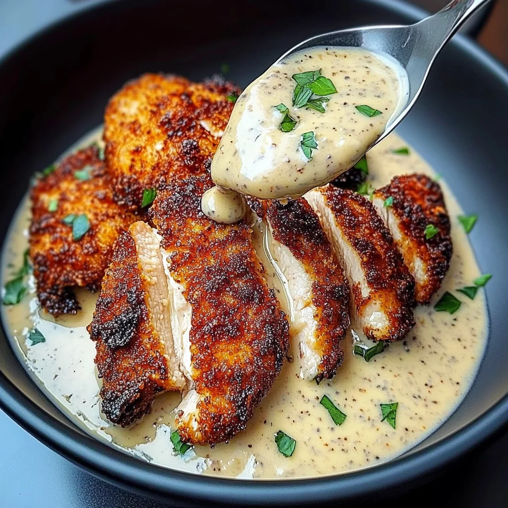 Crispy Chicken Cutlets with Creamy Mustard Sauce