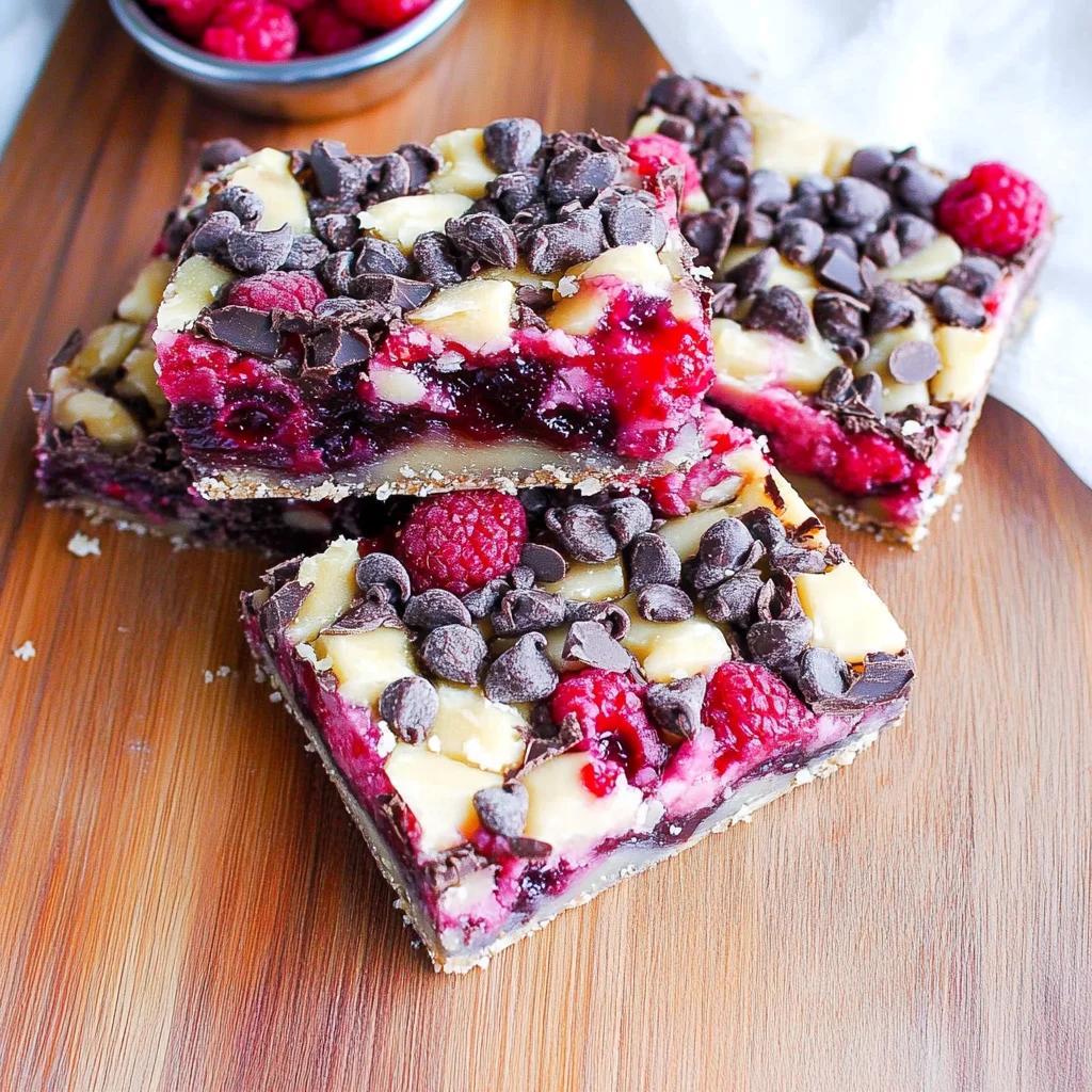 Dark Chocolate Raspberry Pie Bars