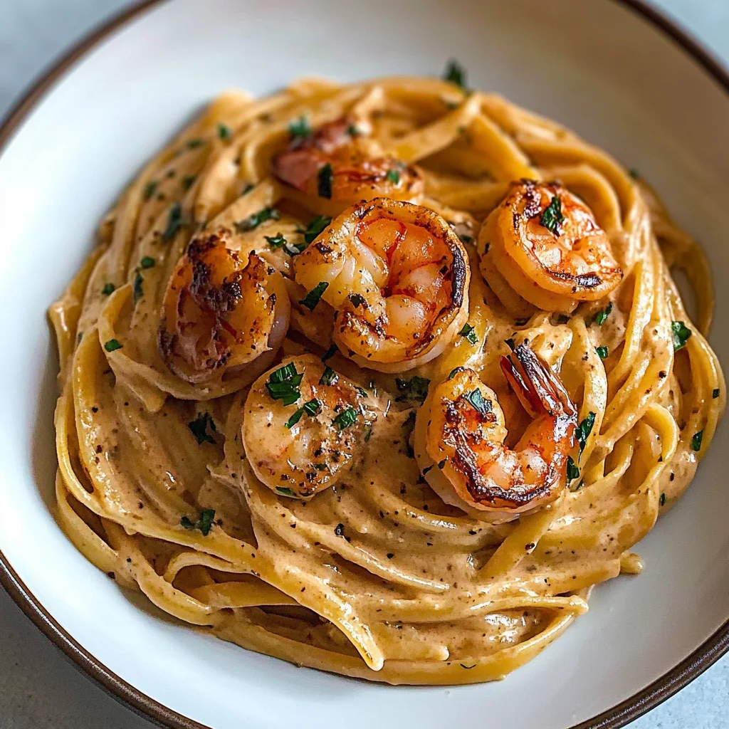 Easy Creamy Shrimp Linguine Recipe (with Garlic)