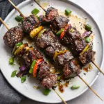 Grilled Asian Garlic Steak Skewers