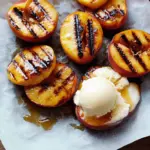 Grilled Peaches with Vanilla Ice Cream