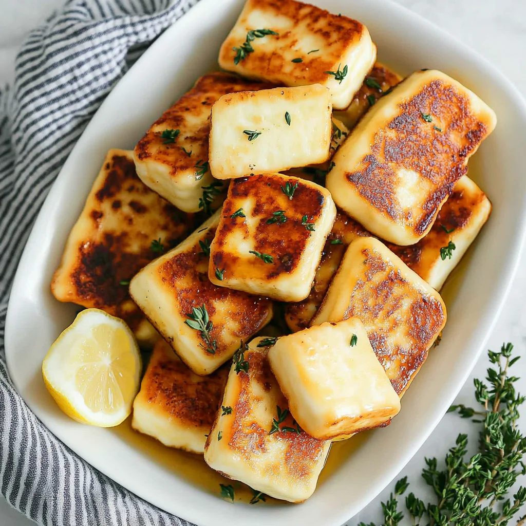 Honey, Lemon, and Thyme Glazed Halloumi