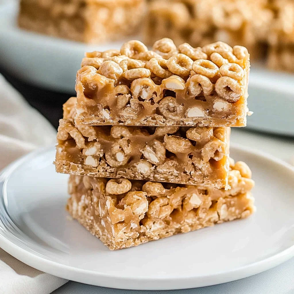 No Bake Peanut Butter Cheerio Bars