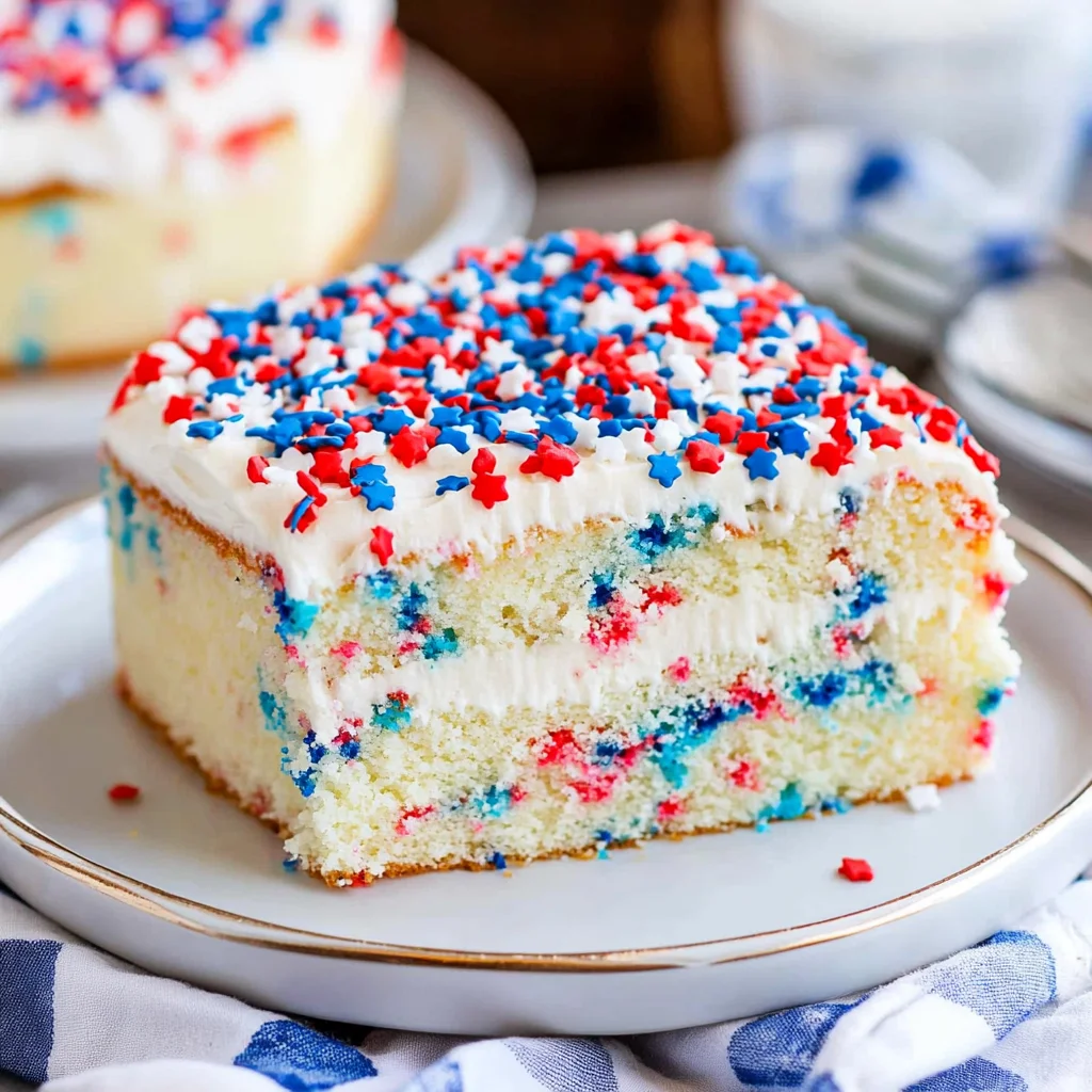 Patriotic Funfetti Cake