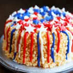 Patriotic Rice Krispies Treat Cake