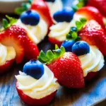 Red, White, and Blue Cheesecake Strawberries