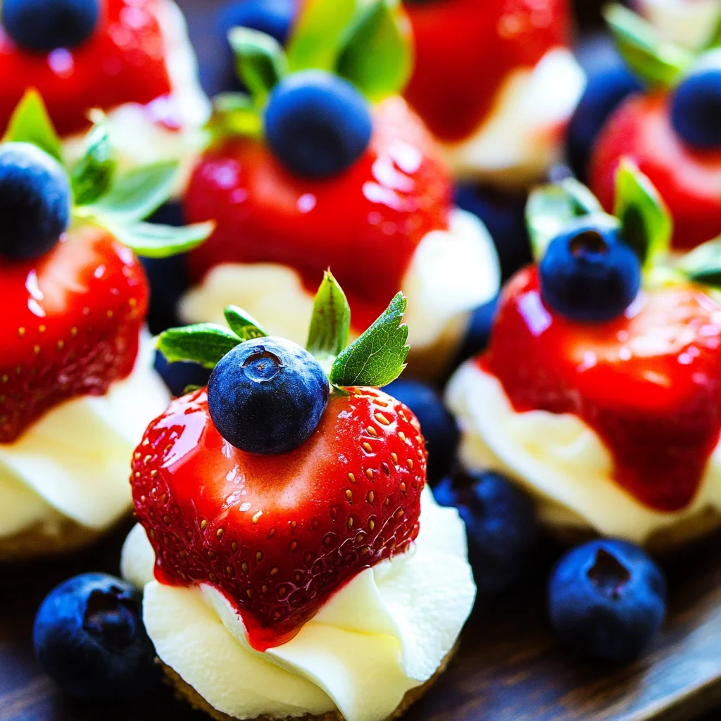 Red, White, and Blue Cheesecake Strawberries
