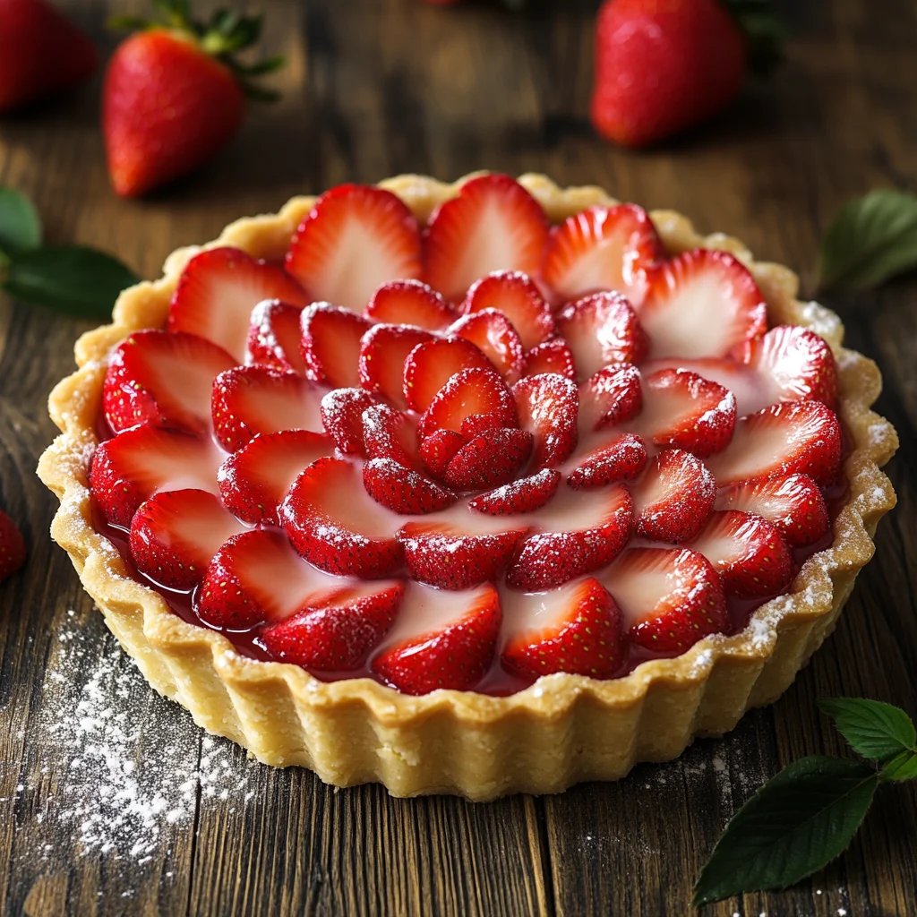 Strawberry Rose Tart with Custard Cream