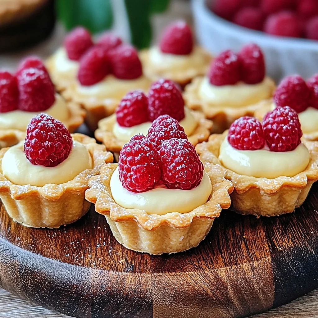 Vanilla Cream Tarts with Fresh Raspberries