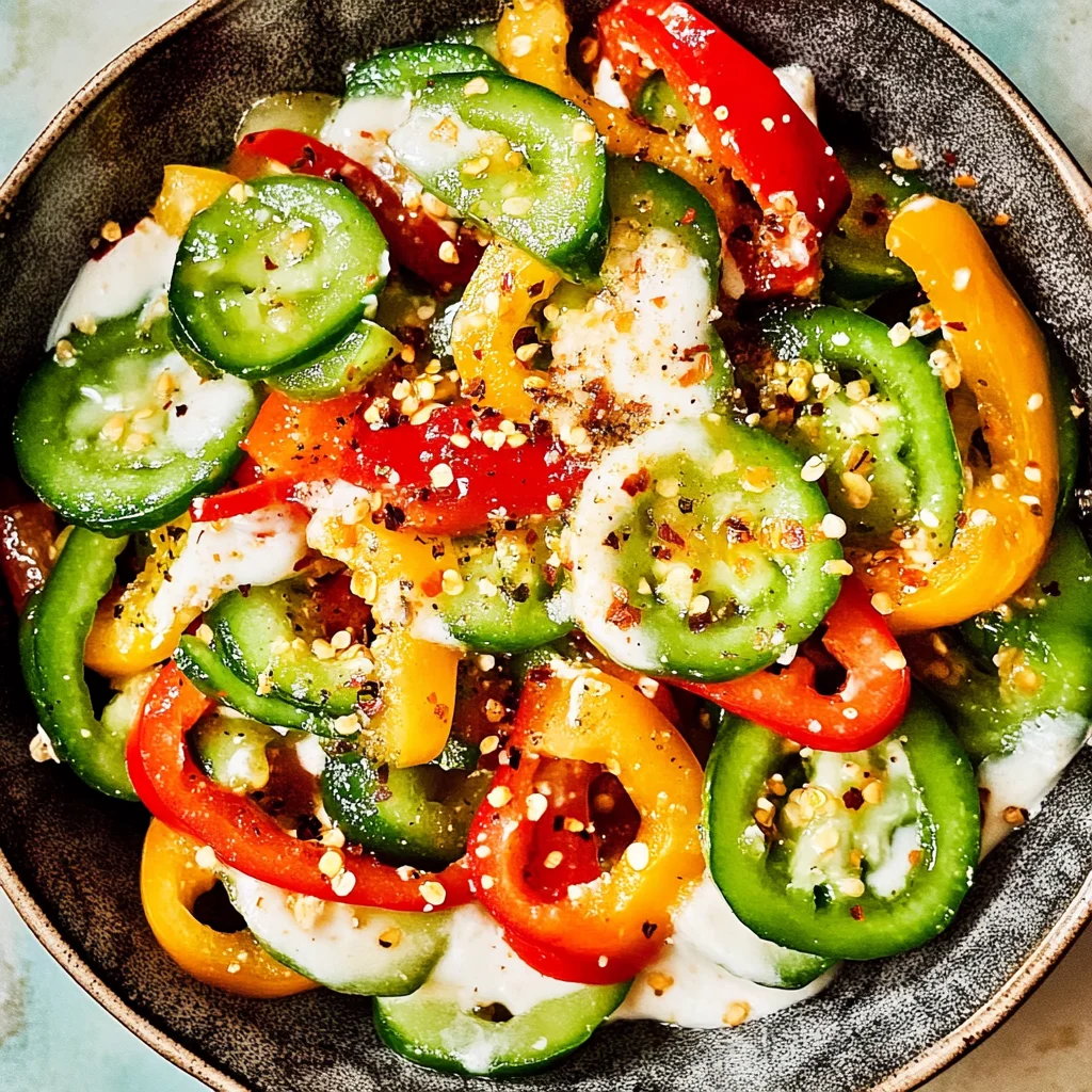 Viral TikTok Cucumber & Bell Pepper Salad