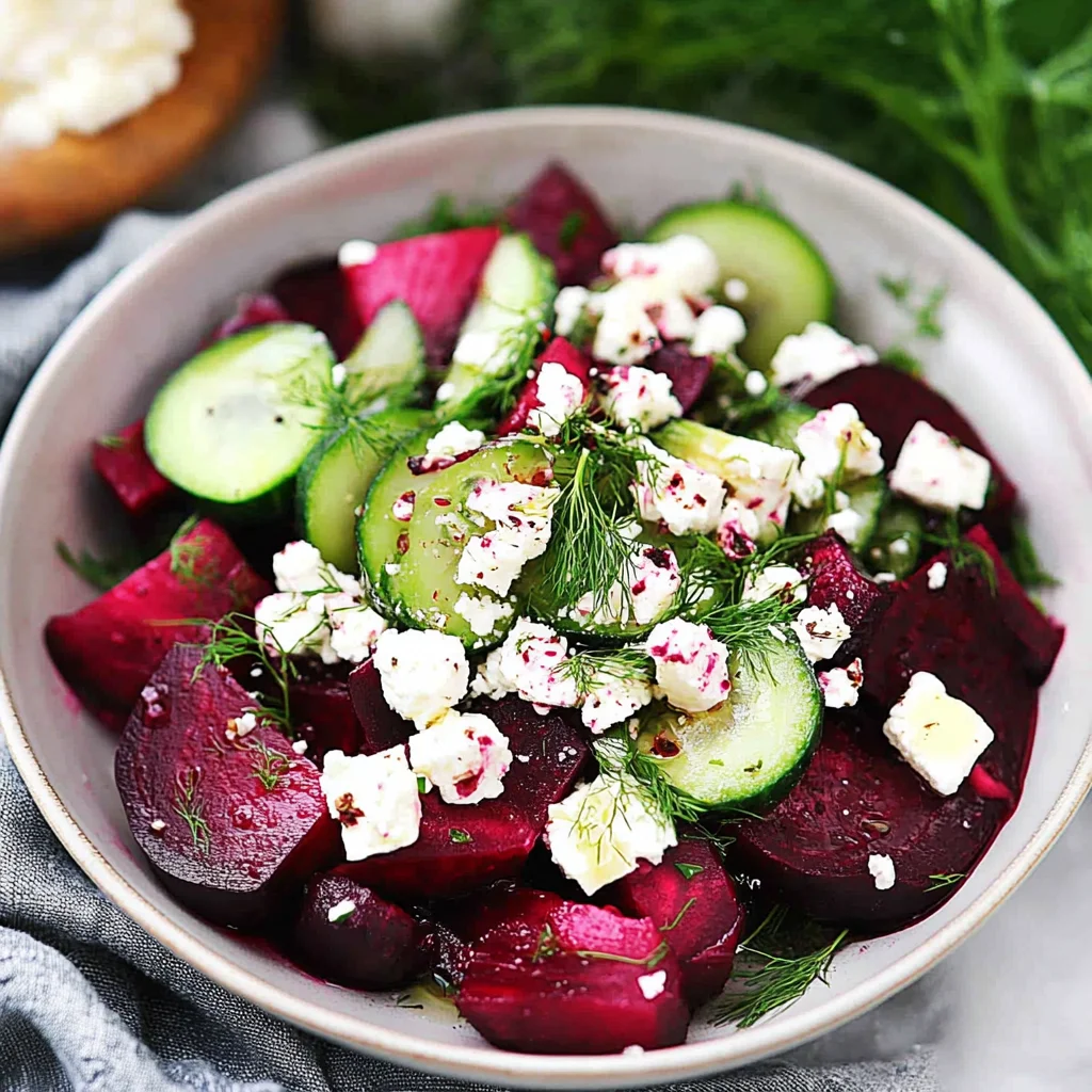 Beet Salad with Feta, Cucumbers, and Dill