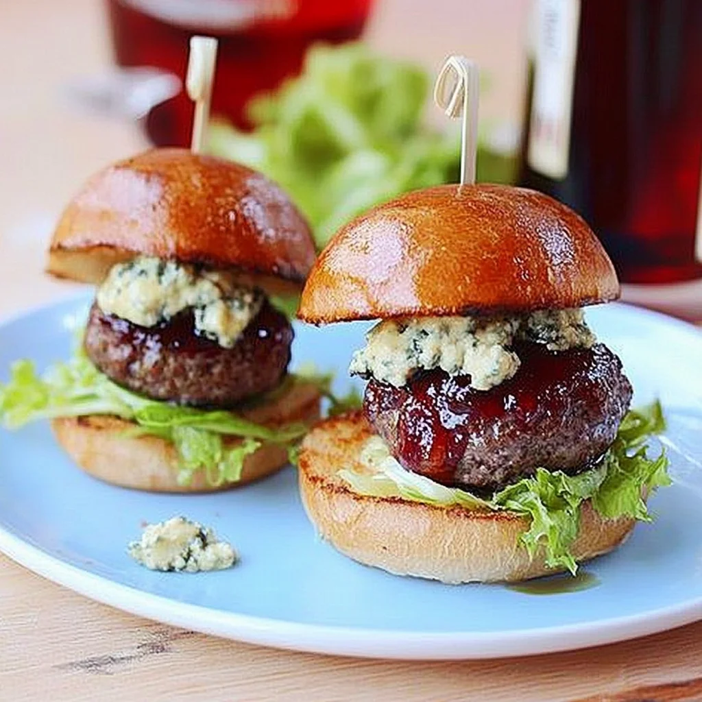 Cabernet and Gorgonzola Burger Sliders