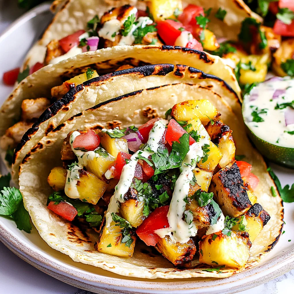 Chili Lime Chicken Tacos with Grilled Pineapple Salsa