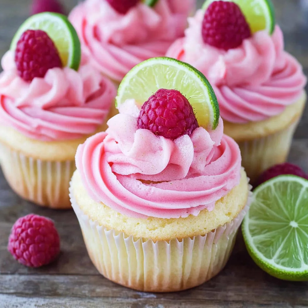 Fluffy Raspberry Lime Cupcakes
