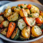 Garlic Herb Roasted Potatoes, Carrots, and Zucchini 🥔🥕🧄