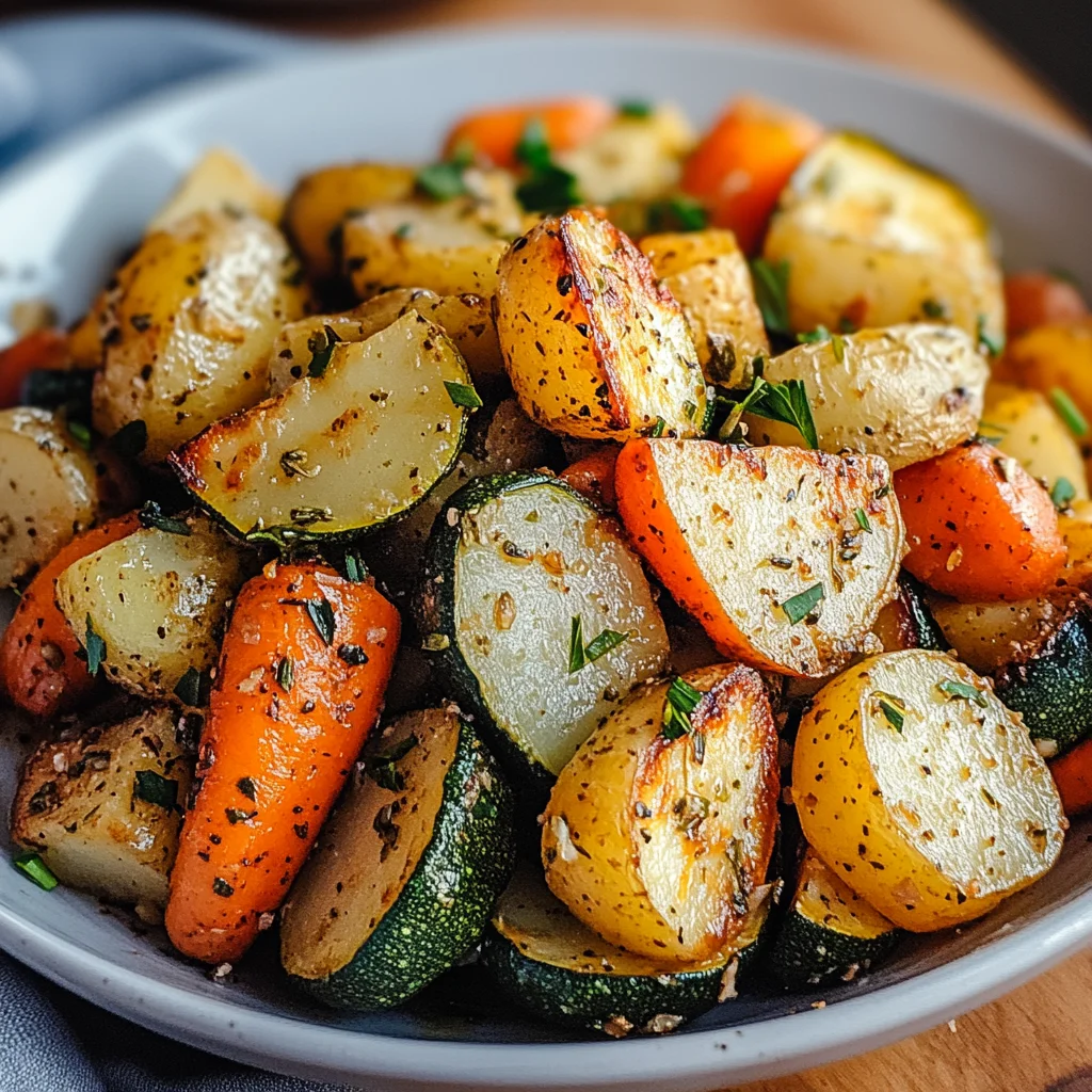 Garlic Herb Roasted Potatoes, Carrots, and Zucchini 🥔🥕🧄