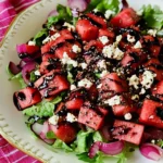 Incredible Watermelon Salad with Balsamic Glaze