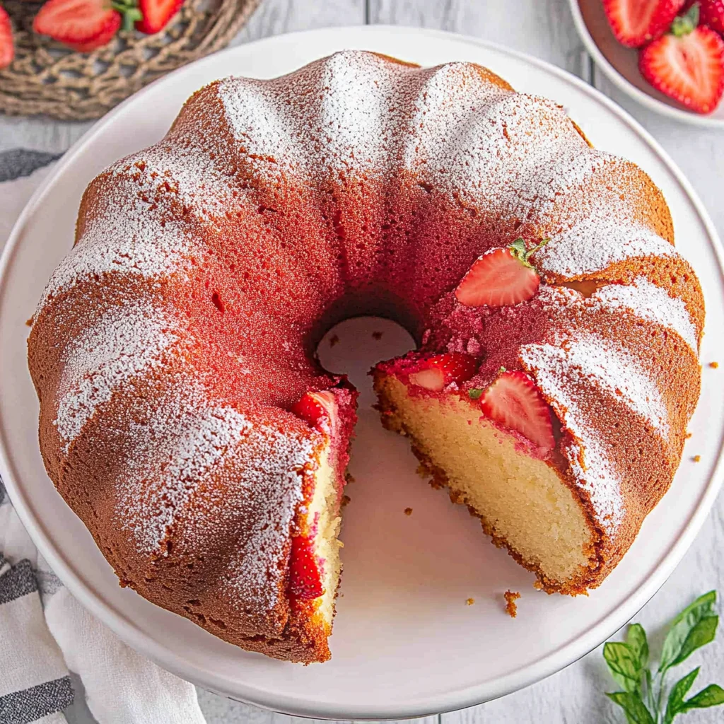 Strawberry Cream Cheese Pound Cake