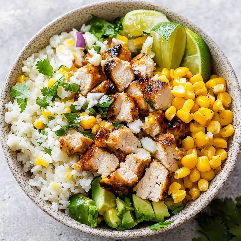 Street Corn Chicken Rice Bowl