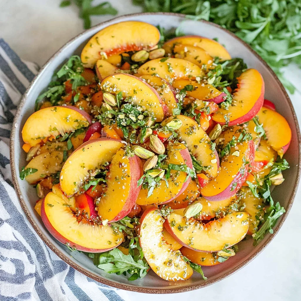 Summer Peach Salad with Pistachios