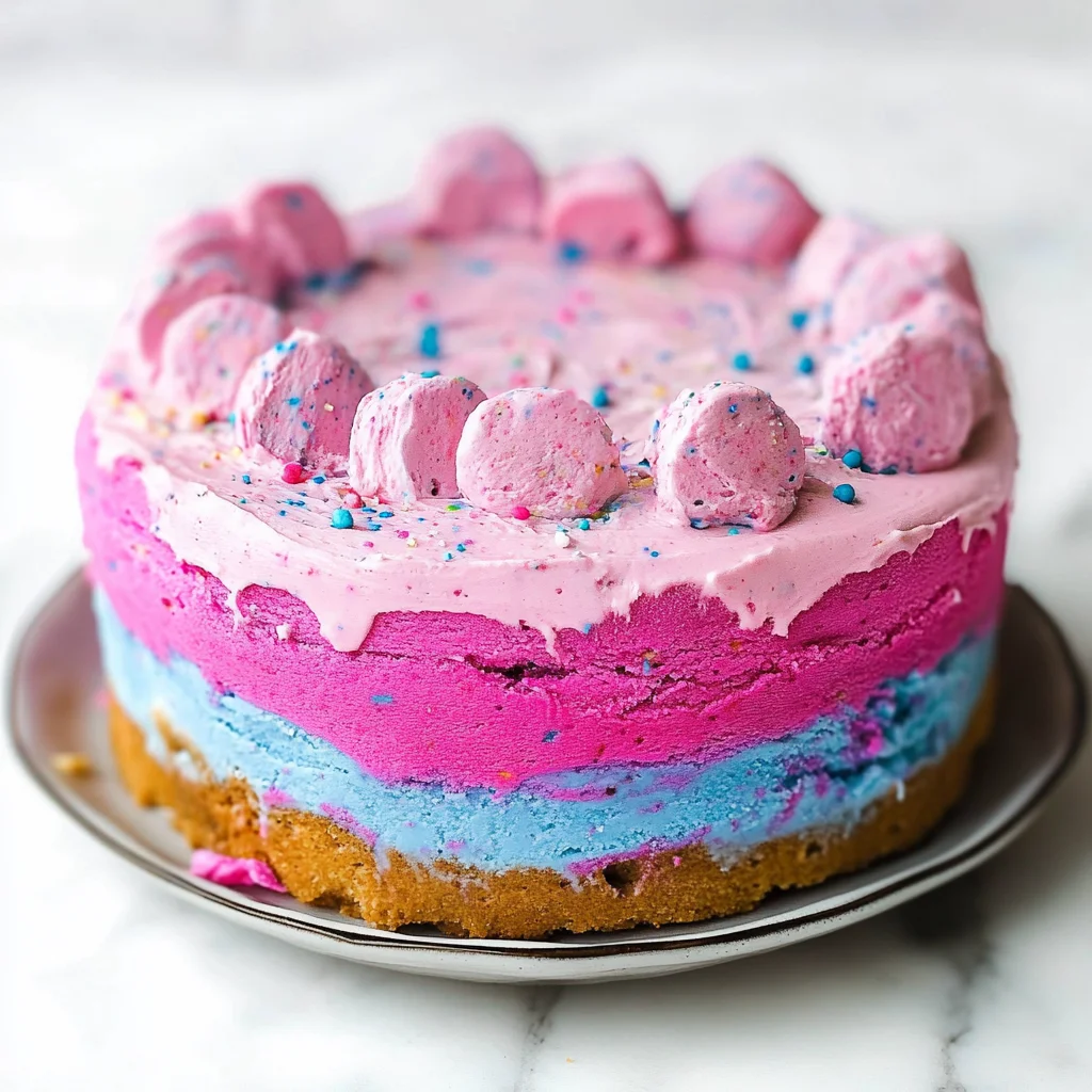 Vegan Cotton Candy Ice Cream Cake