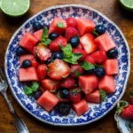 Watermelon Fruit Salad with Lime Mint Dressing