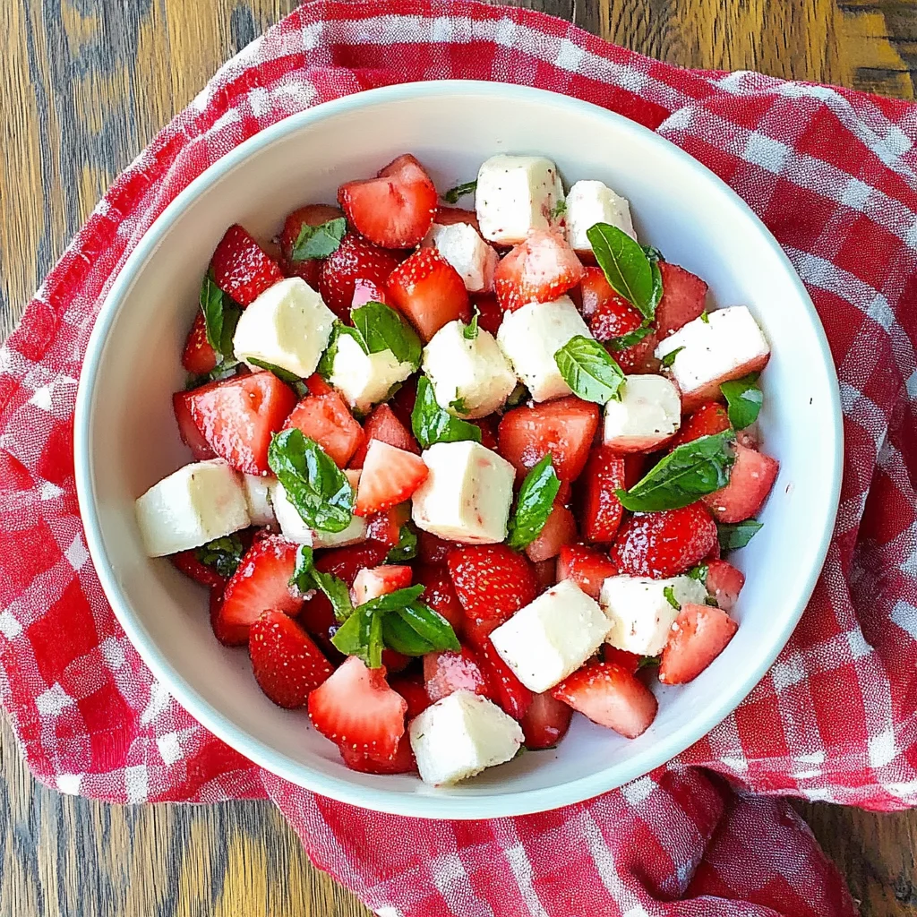 Watermelon Strawberry Caprese Salad