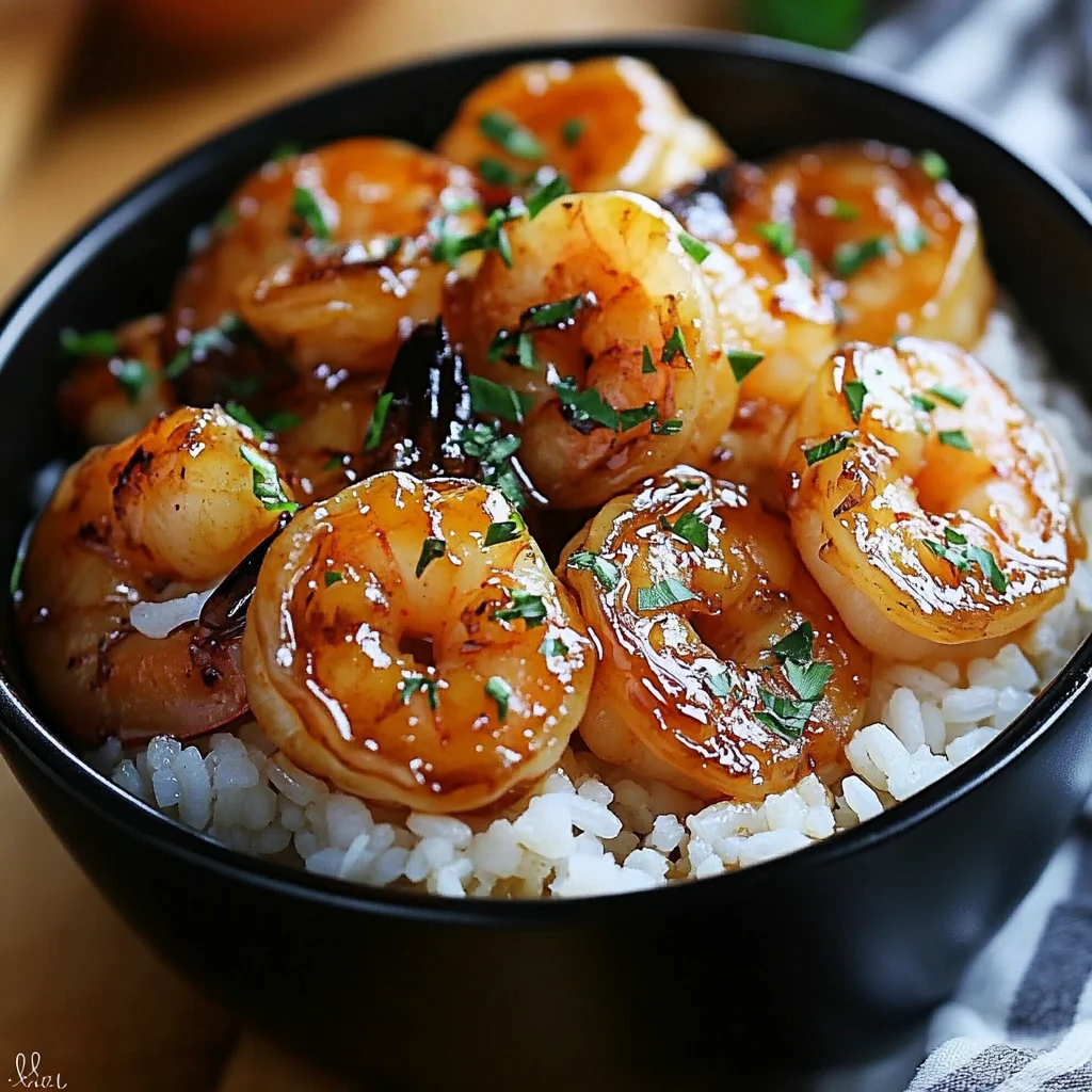 20 Minute Honey Garlic Shrimp & Rice Bowl