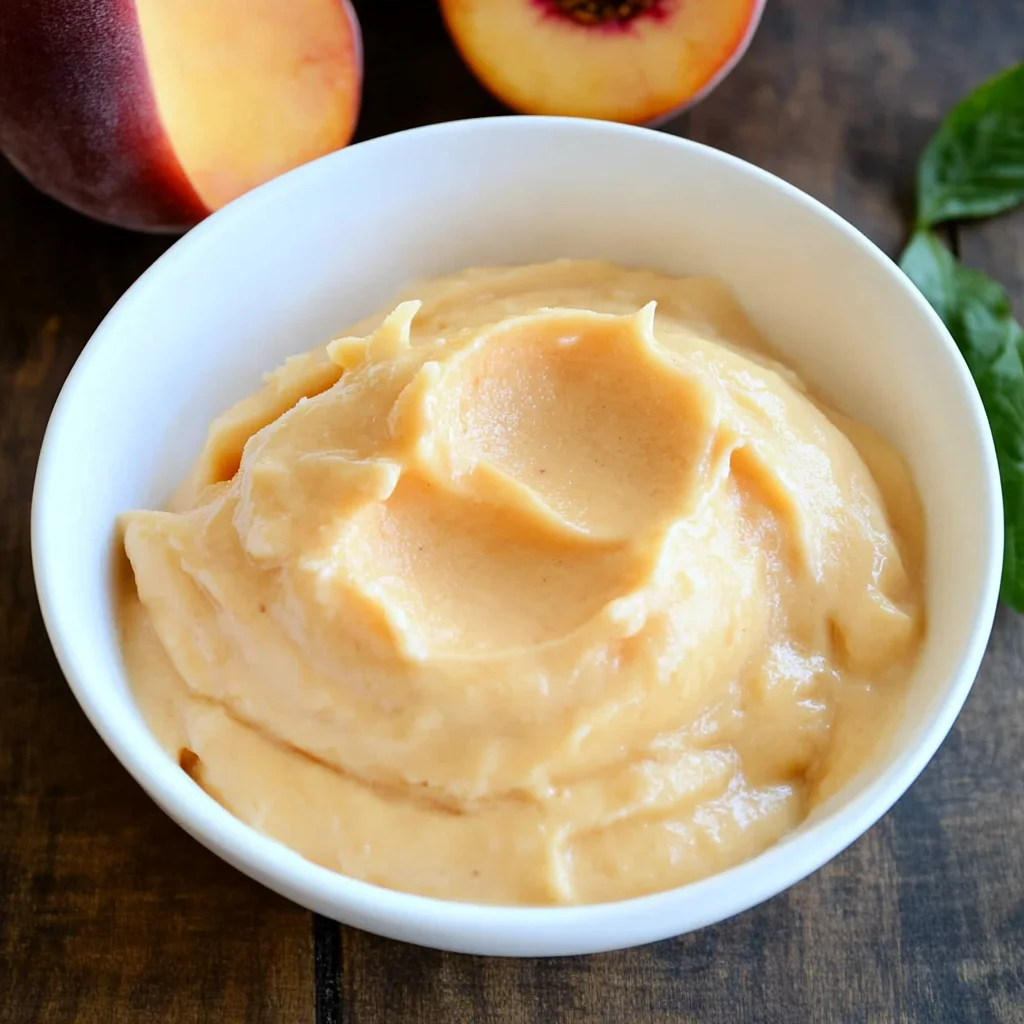 5-Minute Healthy Peach Frozen Yogurt