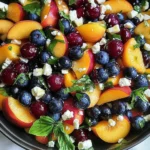 Blueberry Peach Feta Salad