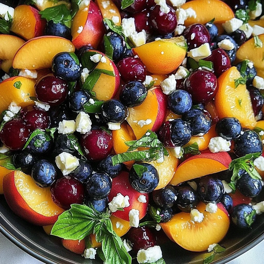 Blueberry Peach Feta Salad