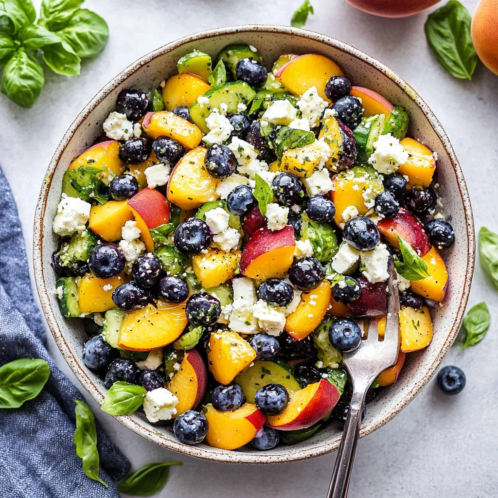 Blueberry Peach Feta Salad