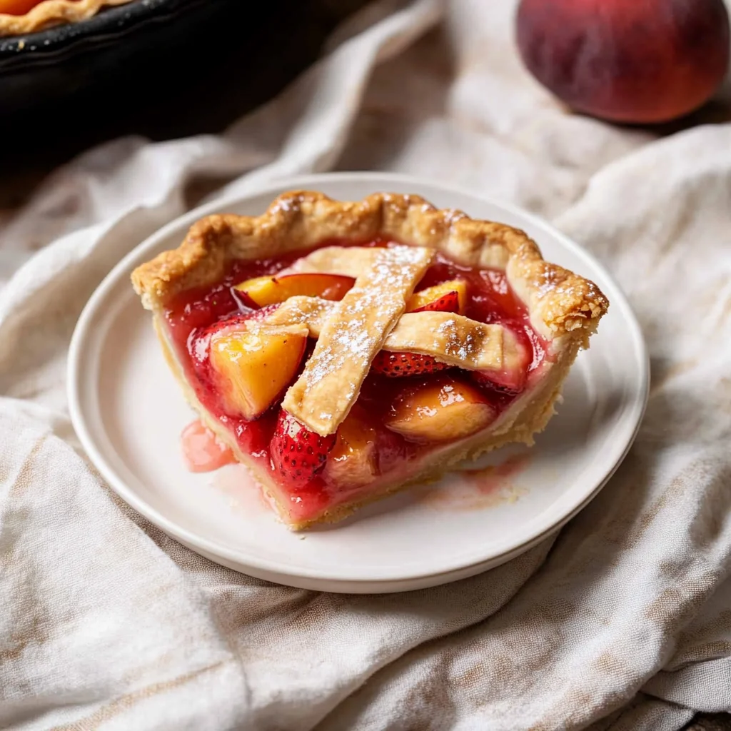 Brown Butter Strawberry Peach Pie