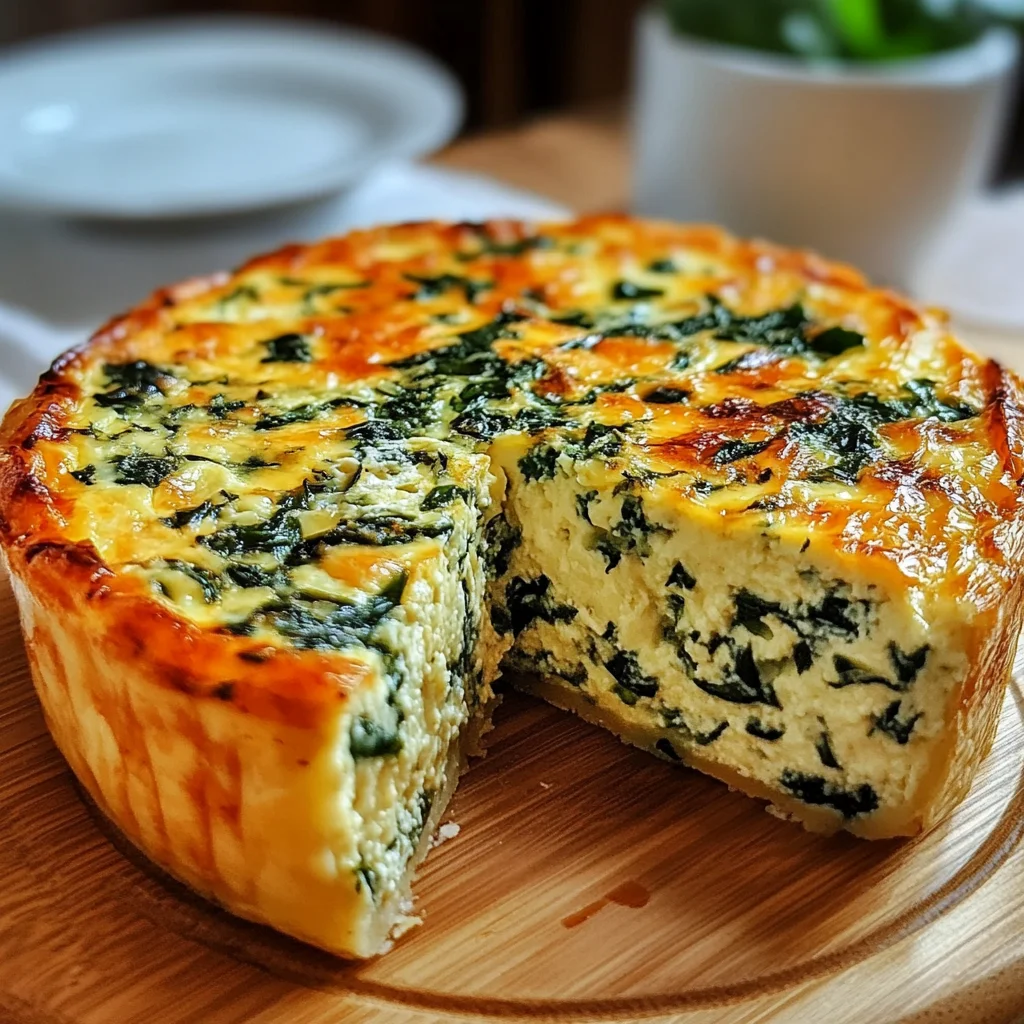 Cottage Cheese and Spinach Crustless Quiche