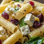 Feta & Cranberry Rigatoni Salad with Lemon Vinaigrette