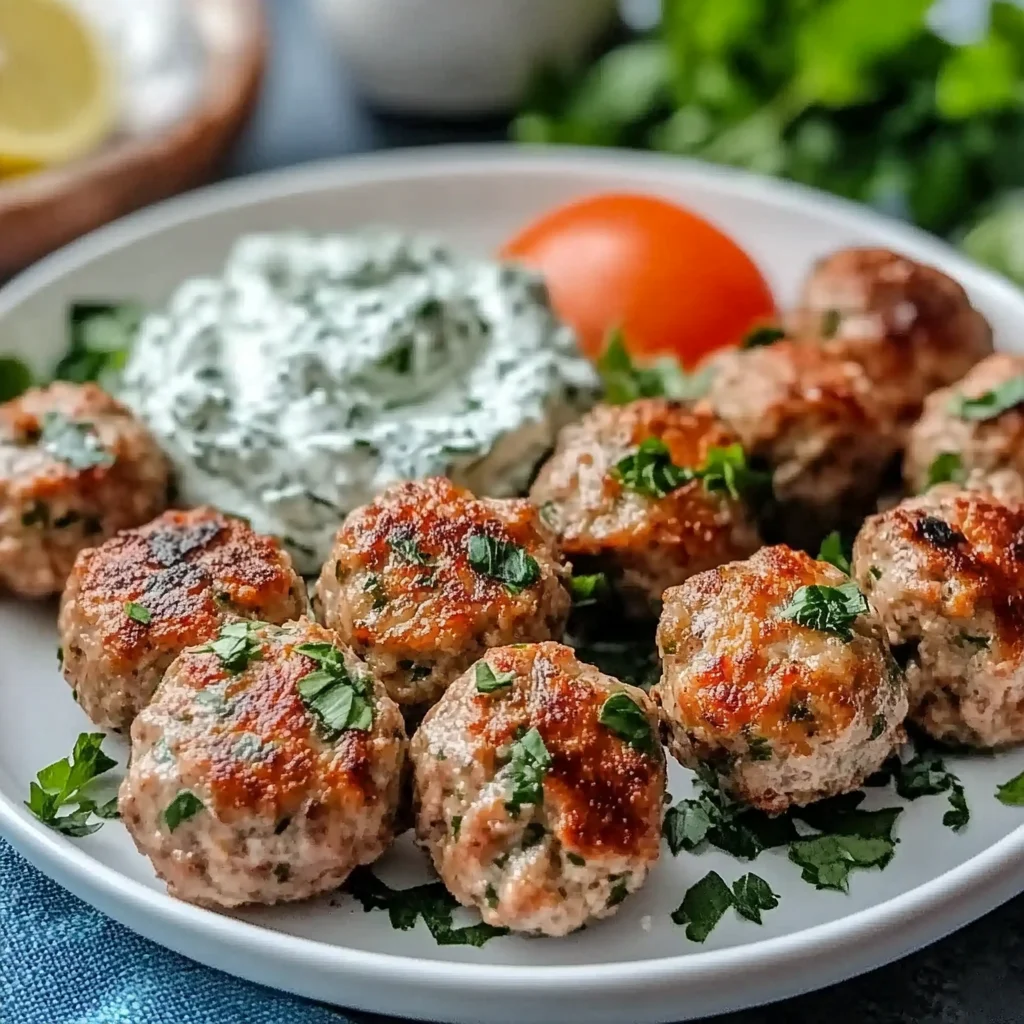 Greek Turkey Meatballs with Tzatziki