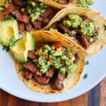 Grilled Steak Tacos with Avocado Salsa