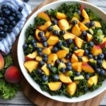 Summer Peach & Blueberry Kale Salad