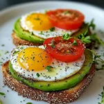 Avocado Tomato Cottage Toasts with Jammy Eggs
