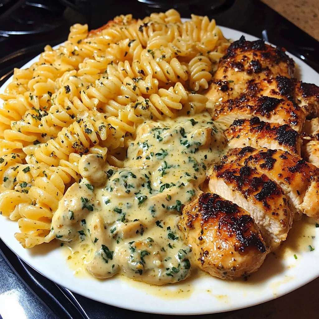 Creamy Garlic Butter Chicken with Twisted Cheddar Pasta