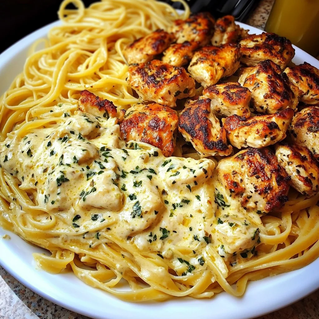 Creamy Garlic Chicken Linguine