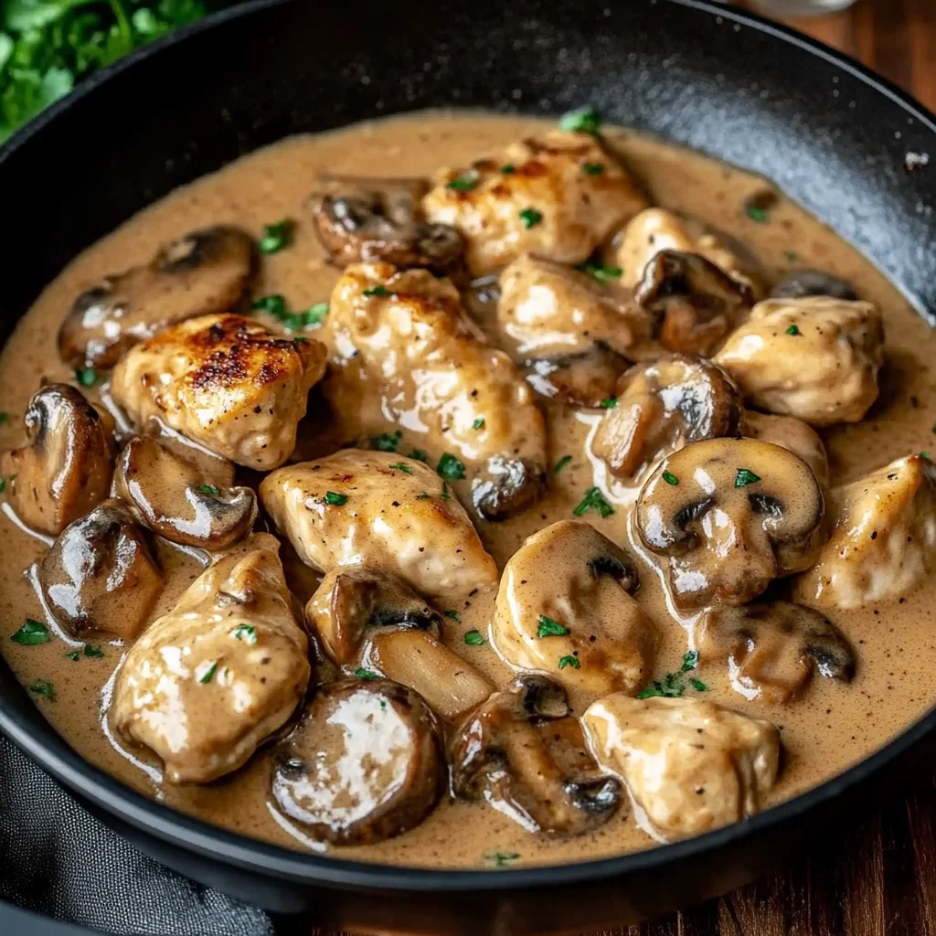 Creamy Garlic Mushroom Chicken Skillet